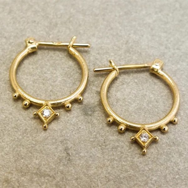 INS Style Geometric Circle Small Beads Earrings