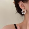 Irregular Pearl Circle Design Gold-plated Earrings For Women