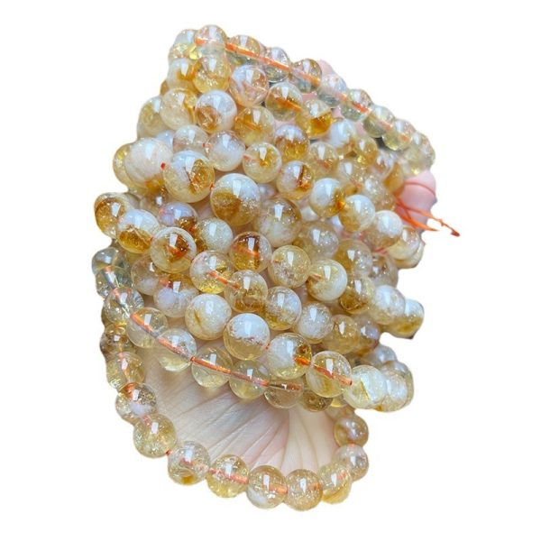 Natural Snowflake Yellow Tower Crystal Honey Milk-in-water Bracelet