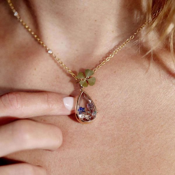 Ocean Heart Can Open Necklace Water Drop Pendant Niche Cute Small Item