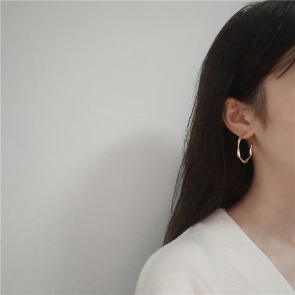 Mosquito Coil Irregular Metal Earrings Circle Ear Clip Without Hole