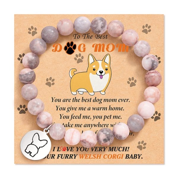 Puppy Pendant Stainless Steel Round Board Bracelet