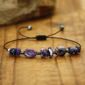 Wax Line Beads Stone Bracelet Original With Shape Rough Stone Carrying Strap