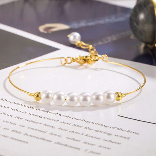 New Chinese Style Small Golden Beads Pearl Bracelet Premium Bracelet