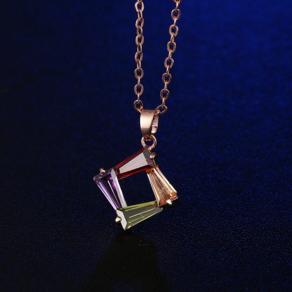 Copper-plated Gold Jewelry Necklace Ear Stud Two-piece Set