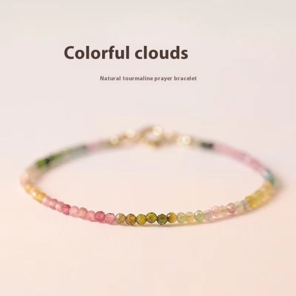 Extremely Fine Handmade Women's Rainbow Fluorite Bracelet