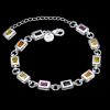 Silver Ornamental Stone Zircon Plaid Women's Bracelet
