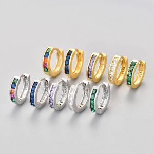European And American Simple Circle Zircon Earrings