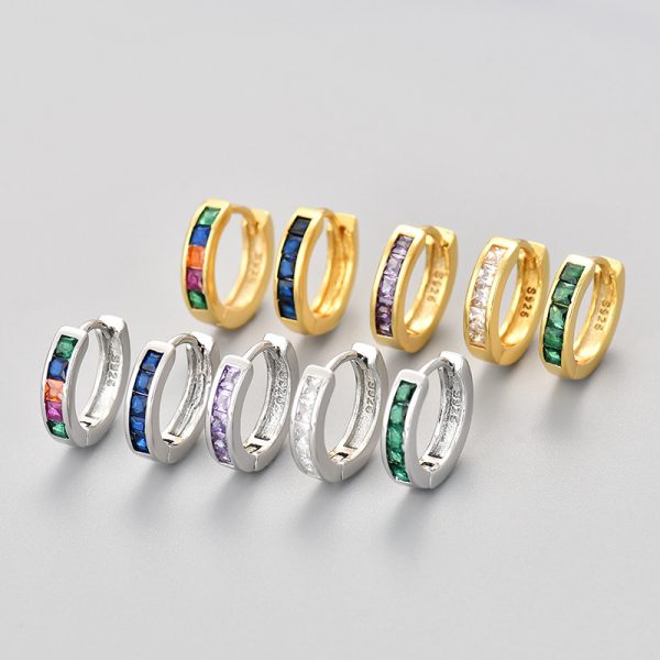 European And American Simple Circle Zircon Earrings