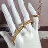 V-shaped 18K Genuine Gold Electroplated Bracelet Ring Set