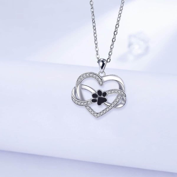 New Infinite Symbol Love Paw Print Necklace For Women