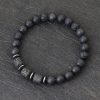 Natural Tiger Eye Volcanic Rock Beaded Bracelet