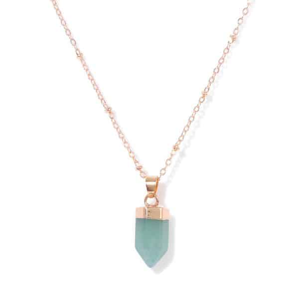 Natural Stone Pendant Necklace Women