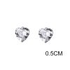 White Diamond Set Small Love Earrings