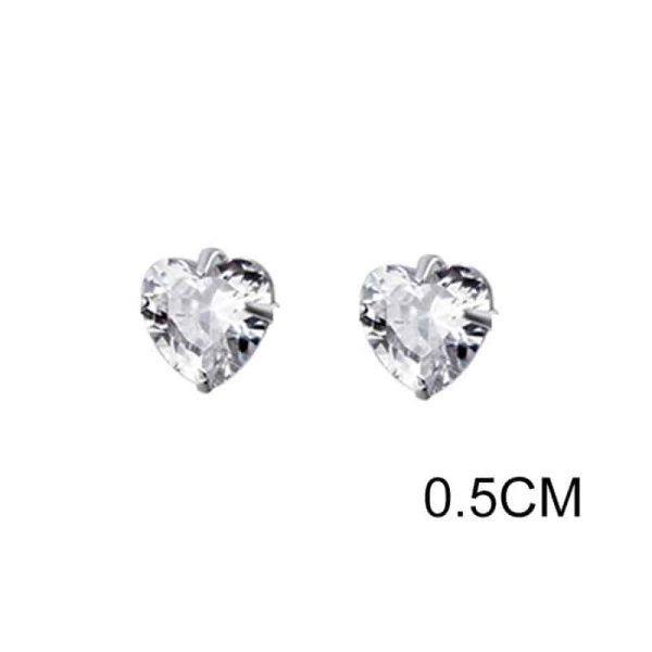 White Diamond Set Small Love Earrings
