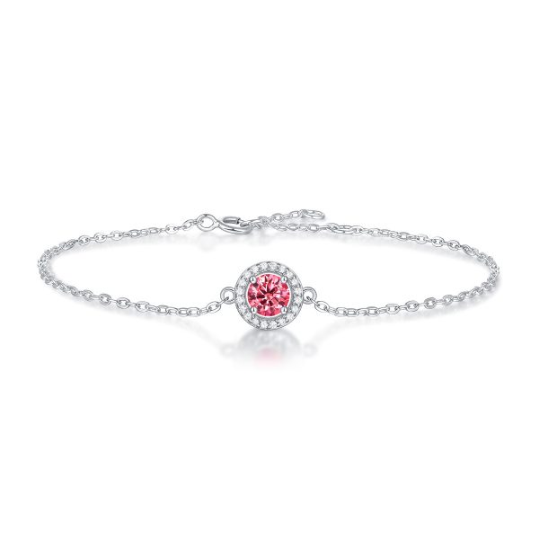 S925 Silver Inlay Color Moissanite Bracelet