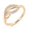 Rose Gold Zircon Fashion Feather Women's Ring