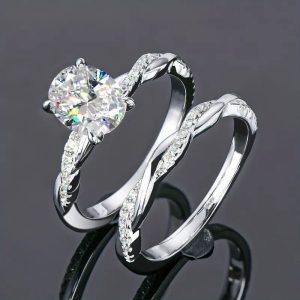 Classical Zircon Simple Ring Two-piece Wedding Dress