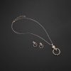 Simple Circle Alloy Earrings Necklace Jewelry Two-piece Set