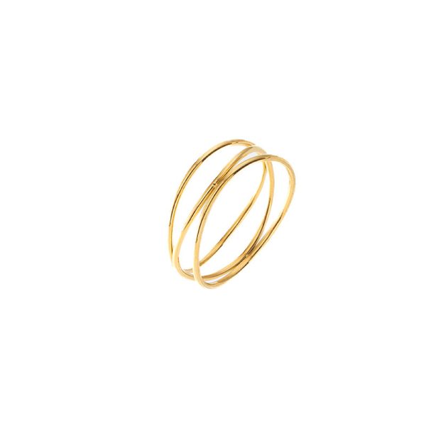 Simple Bracelet Three-layer Geometric Line Ring
