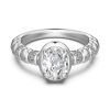 Oval Big Diamond Design French Elegant Elegant Round Ring