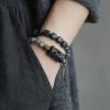 Ethnic Style Black Hair Crystal Mixed Handmade Texture Bracelet