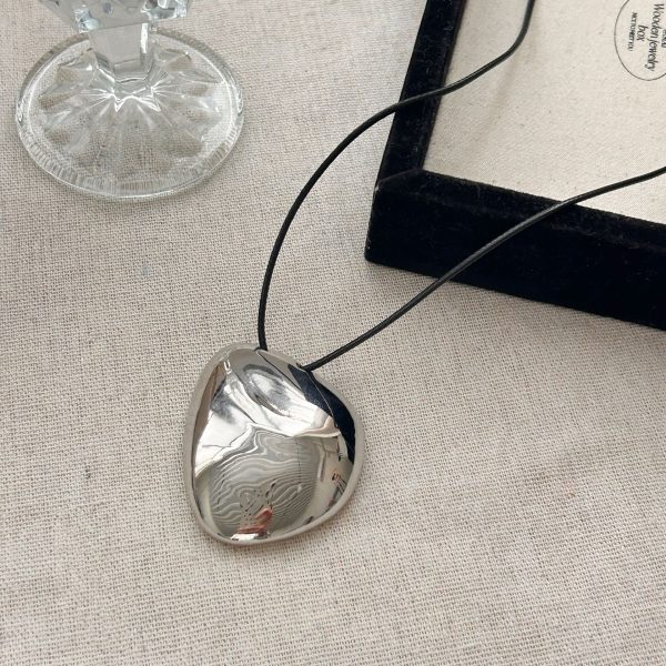 Irregular Brushed Pendant Necklace Simple Fashion Frosted Geometric