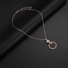 Simple Circle Alloy Earrings Necklace Jewelry Two-piece Set