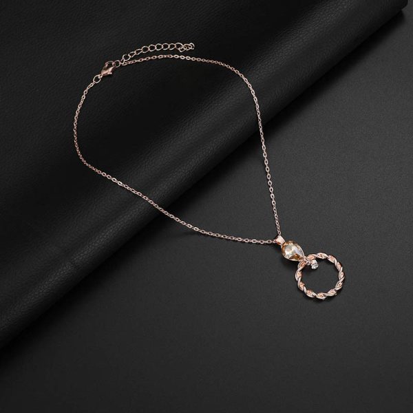 Simple Circle Alloy Earrings Necklace Jewelry Two-piece Set