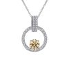 Pink Diamond Necklace Women's V-shaped Round Bag New