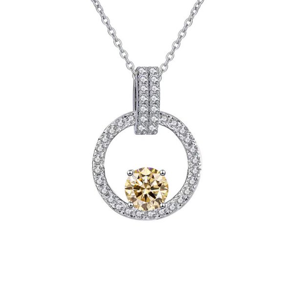 Pink Diamond Necklace Women's V-shaped Round Bag New