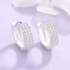 European And American Fashion Accessories Circle S925 Sterling Silver Earrings Female Ins Cold Wind Diamond Round Ear Clip