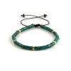 Natural Stone Flat Beads Bracelet Single Circle Malachite