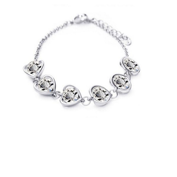 High-end Fashion Peach Heart Crystal Bracelet