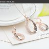Jewelry Commemorative Gift Rose Gold Plated Necklace And Earring Set