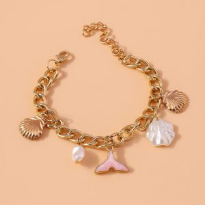 Women's Shell Pearl Mermaid Tail Bracelet