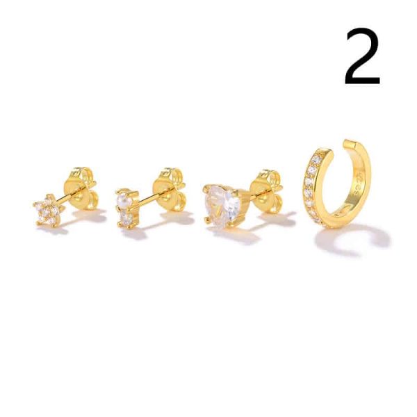 Women's Fashion Irregular Geometric Diamond Earrings Set