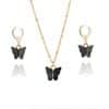 Color Acrylic Butterfly Earrings And Necklace Set