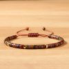 Natural Stone Flat Beads Bracelet Single Circle Malachite