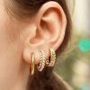 Faux Pearl Hoop Alloy Earrings Set