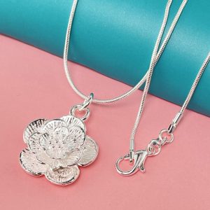 Silver Plated New Peony Necklace