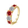 S925 Silver Simple Personality Trendy Micro-inlaid Moissanite Ring
