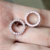 Earrings Temperament Hollowed Out Circle Zircon Full Of Drill Ear Studs
