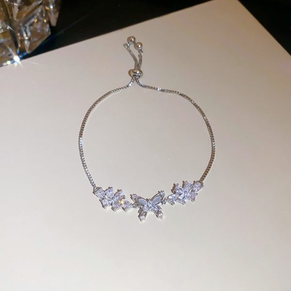Flower Butterfly Pendant Bracelet For Women