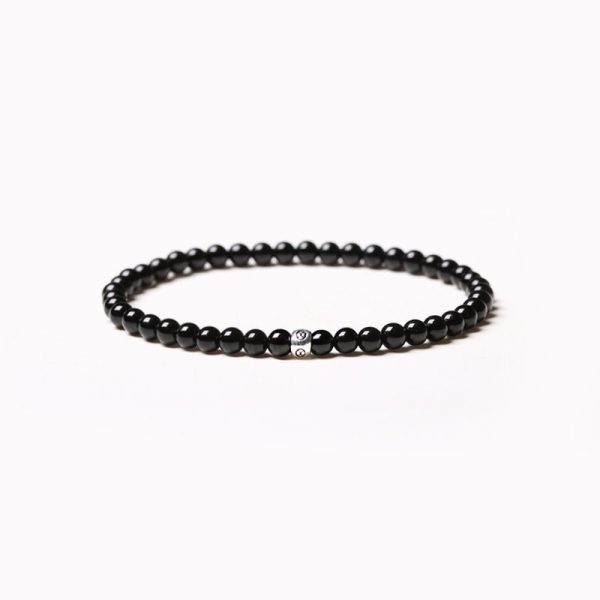 Fine Obsidian Agate Blue San Bracelet