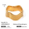 Stainless Steel Wide Surface Wave Ring