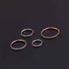 Pure Stainless Steel Split Ring Round Set Zircon Earrings