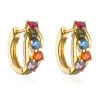 18K Gold Zircon Vintage Circle Earrings Female Special Interest Light Luxury