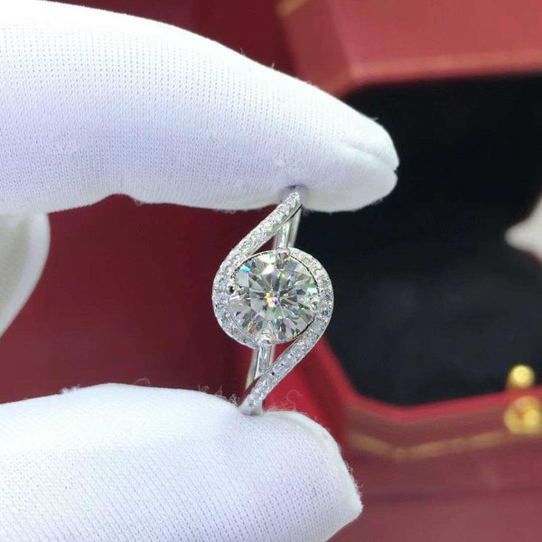 Synthetic Moissanite Angel Eyes Women's Ring
