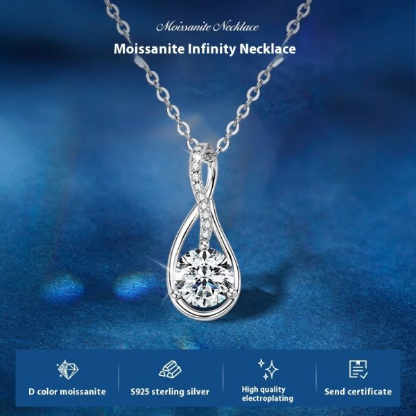 Water Drop Pendant Female Light Luxury Silver Necklace